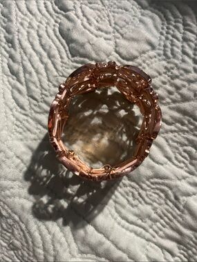 Rose Gold Crystal Stretch Bracelet - Women's Fashion Accessory